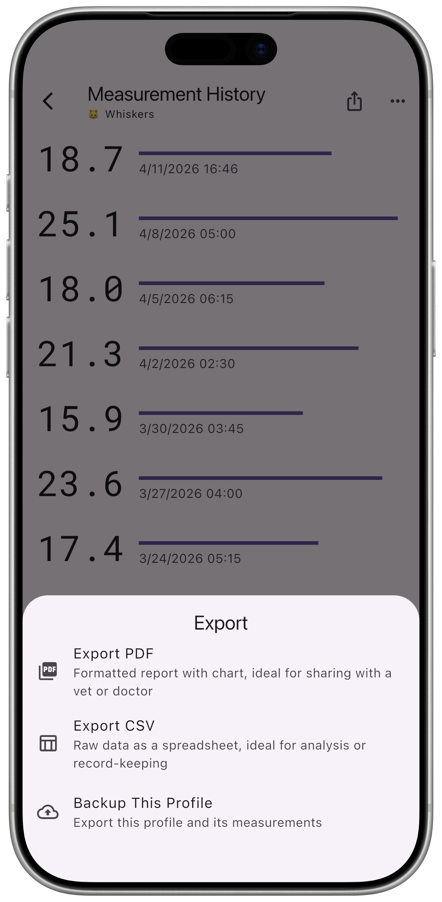 Export options